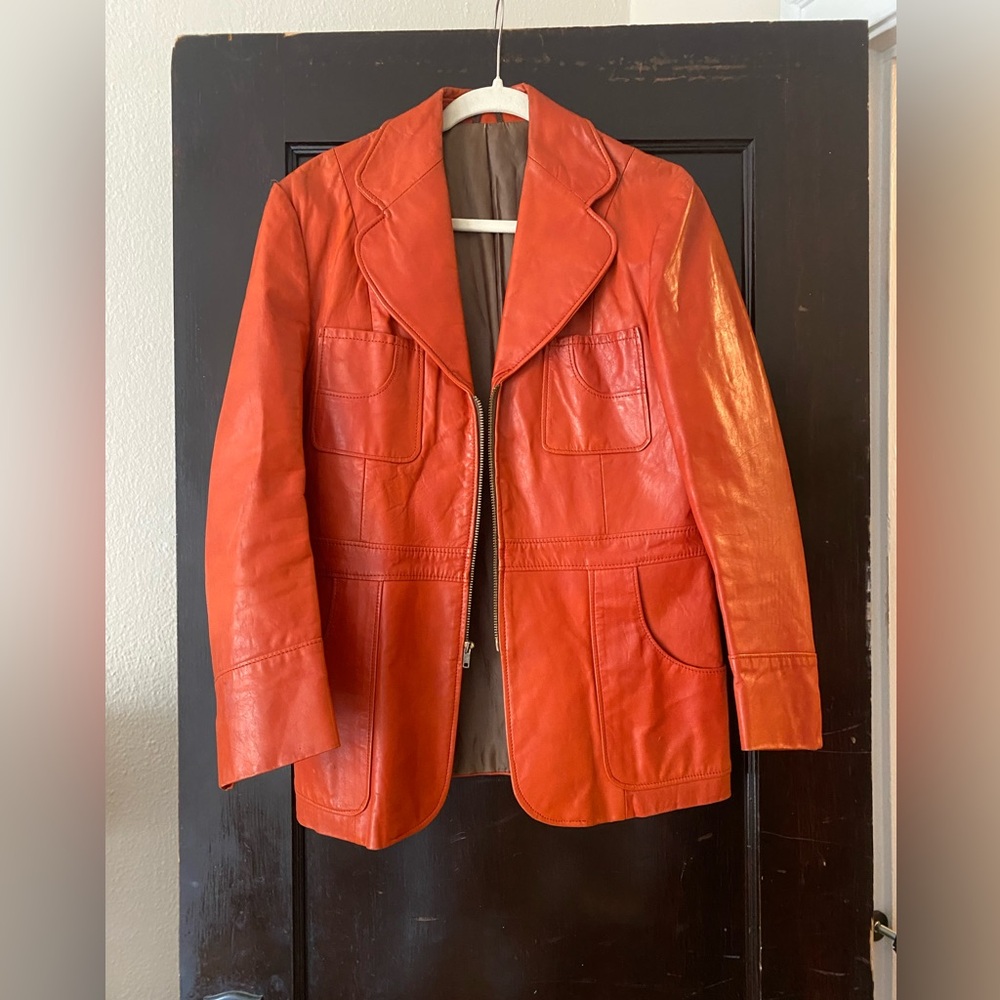 Vintage orange leather jacket